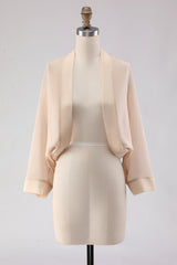 Black Chiffon Open Front Short Shawl Wraps