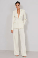 Ivory 2 Piece Peaked Lapel Women Suits