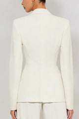 Ivory 2 Piece Peaked Lapel Women Suits