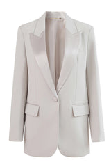 Black Peak Lapel One Button Women Business Blazer