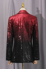Sparkly Black Red 2 Piece Notched Lapel Women Prom Suits