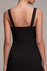 Black Bodycon Mini Dress with Keyhole