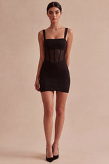 Black Bodycon Corset Mini Dress