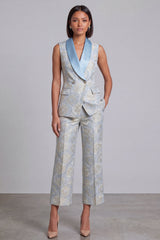 Blue Shawl Lapel 2-Piece Women Suits