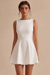 Corset A Line Spaghetti Straps Simple Little White Dress