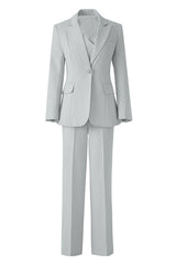 3 Piece Black Peak Lapel Women Business Casual Suits