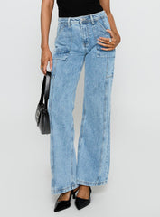 Chad Cargo Jeans Mid Wash Denim