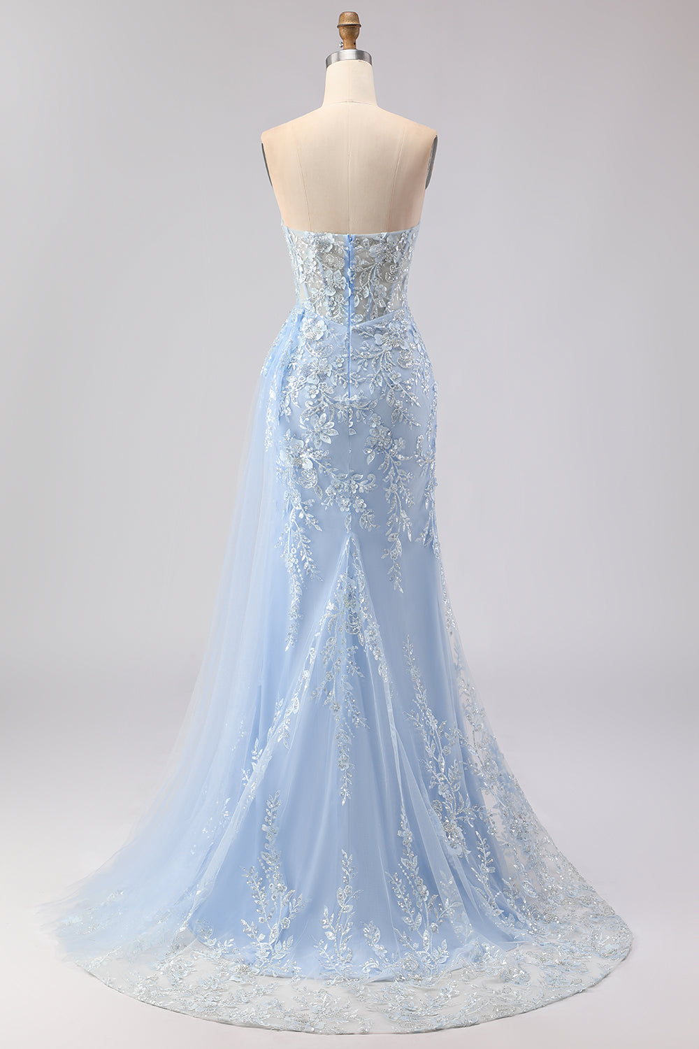 Purple Sweetheart Corset Sequin Mermaid Prom Dress With Slit
