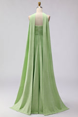 Strapless A Line Green White Polka Dot Bridesmaid Dress