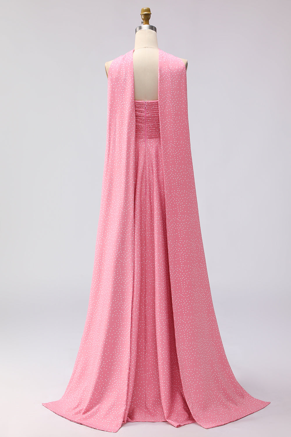 Strapless A Line Green White Polka Dot Bridesmaid Dress