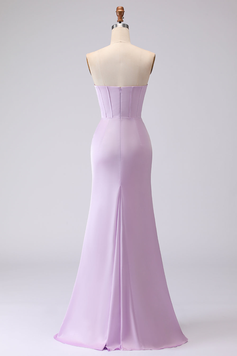Frosted Lilac Strapless Corset Mermaid Bridesmaid Dress