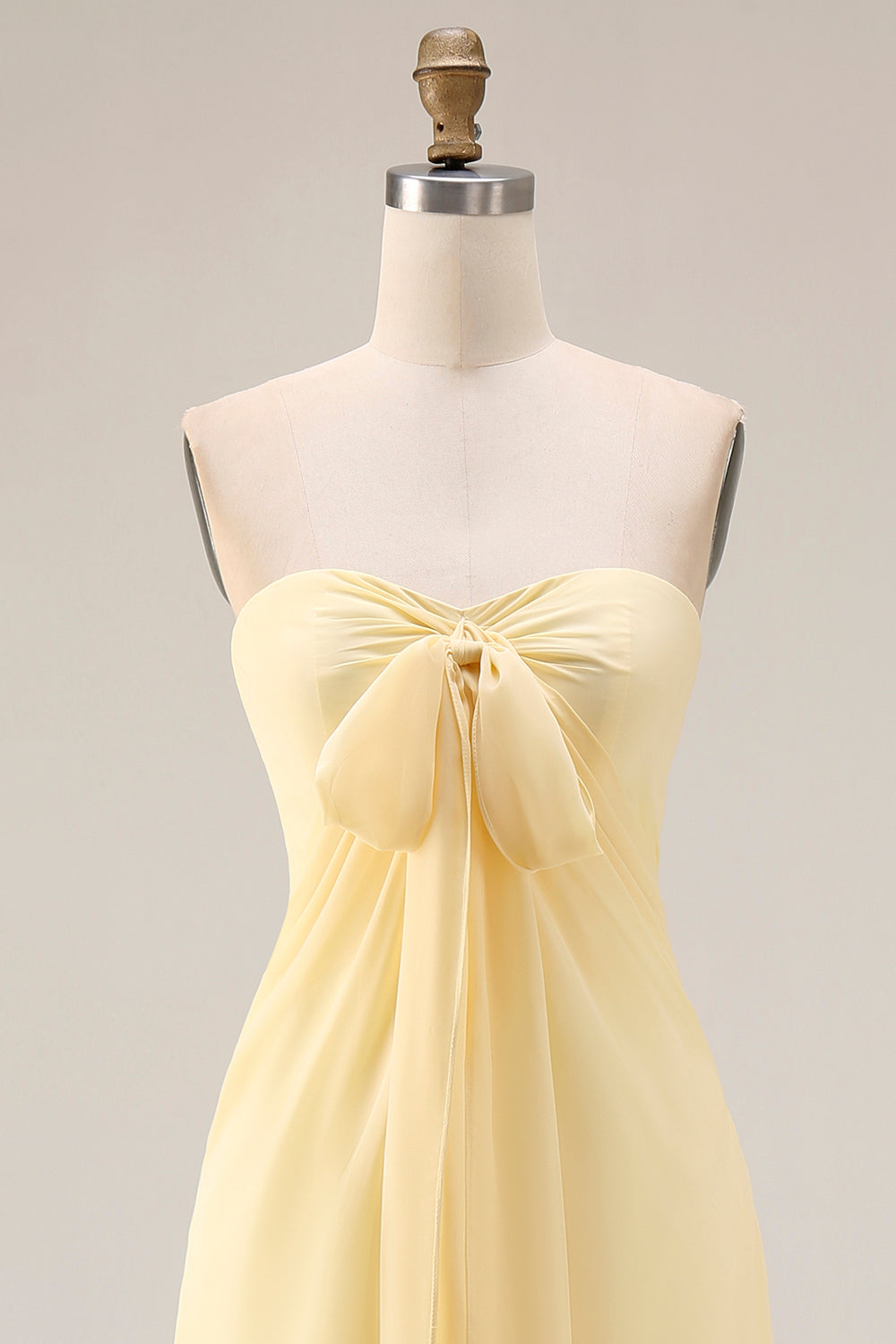 One Shoulder Lemon Sorbet A Line Prom Dress