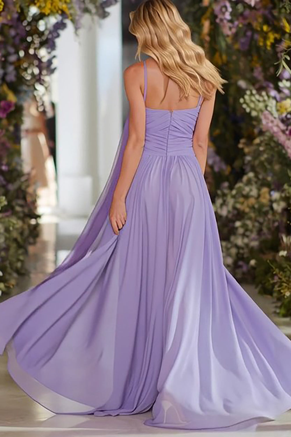 Sweetheart A-Line Ruched Lilac Prom Dress With Sash