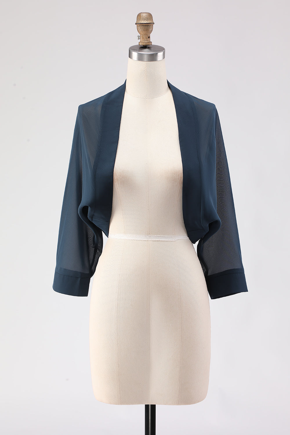 Black Chiffon Open Front Short Shawl Wraps