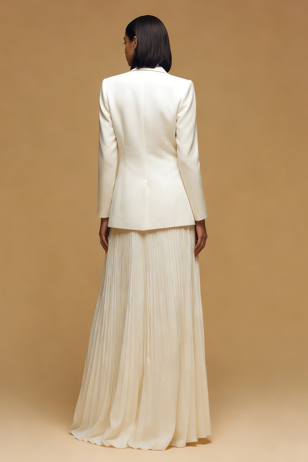 Elegant Single Buckle 2 Piece Ivory Women Suits