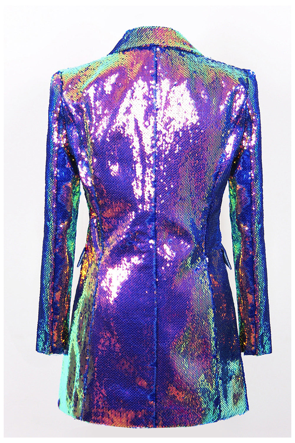 Sparkly Purple Notched Lapel Prom Blazer