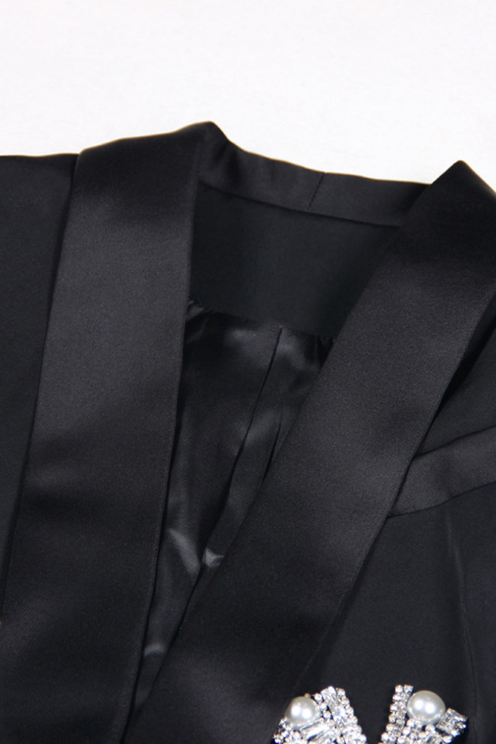 Black Shawl Lapel Prom Cropped Blazer With Bows