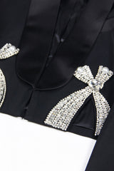 Black Shawl Lapel Prom Cropped Blazer With Bows