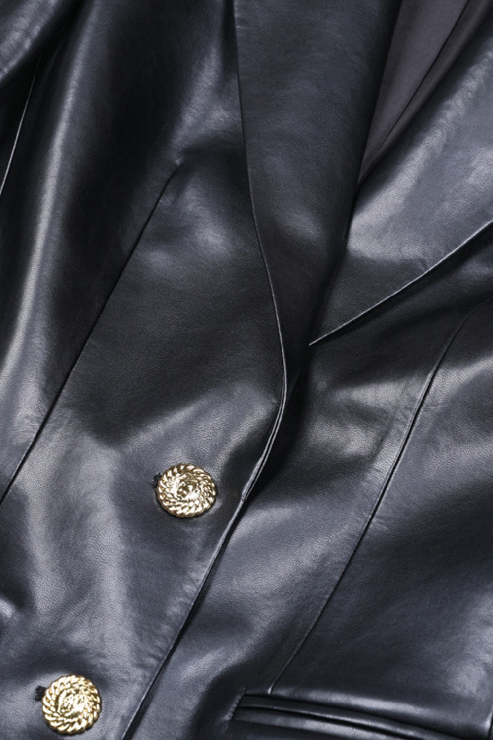 Black Peak Lapel Women Leather Jacket