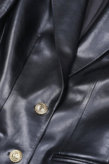 Black Peak Lapel Women Leather Jacket
