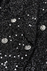 Black Double Breasted Prom Blazer With Sequins
