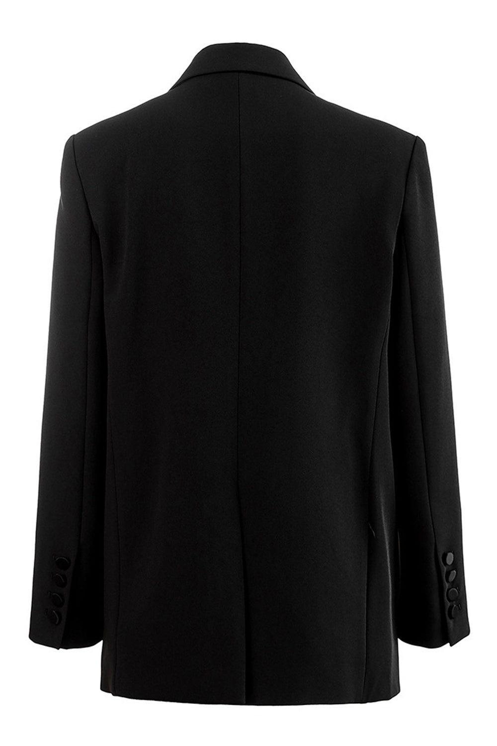 Black Peak Lapel One Button Women Business Blazer