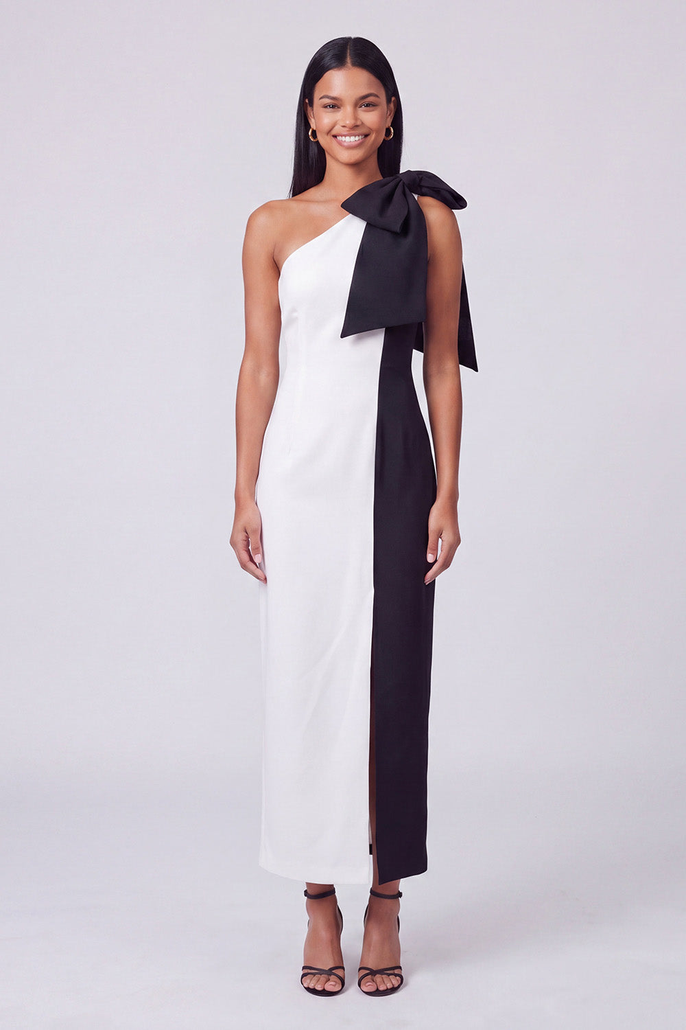 One Shoulder Bodycon ColorBlock Fuchsia and Red Formal Dress