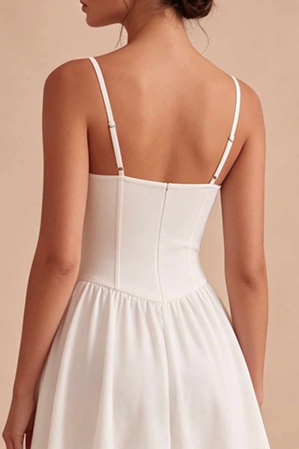 Lace Corset Pleated A Line Mini White Dress