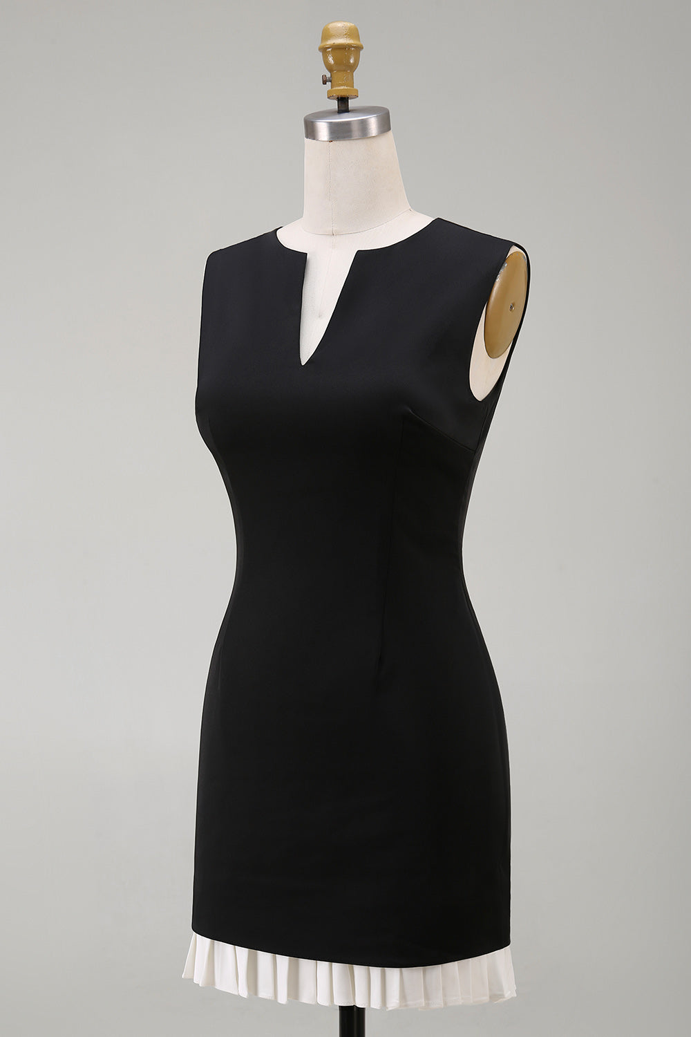 Black Sleeveless Bodycon Mini Dress with Ruffles