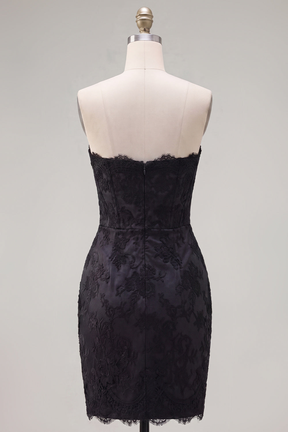 Black Bodycon Strapless Homecoming Dress with Bow