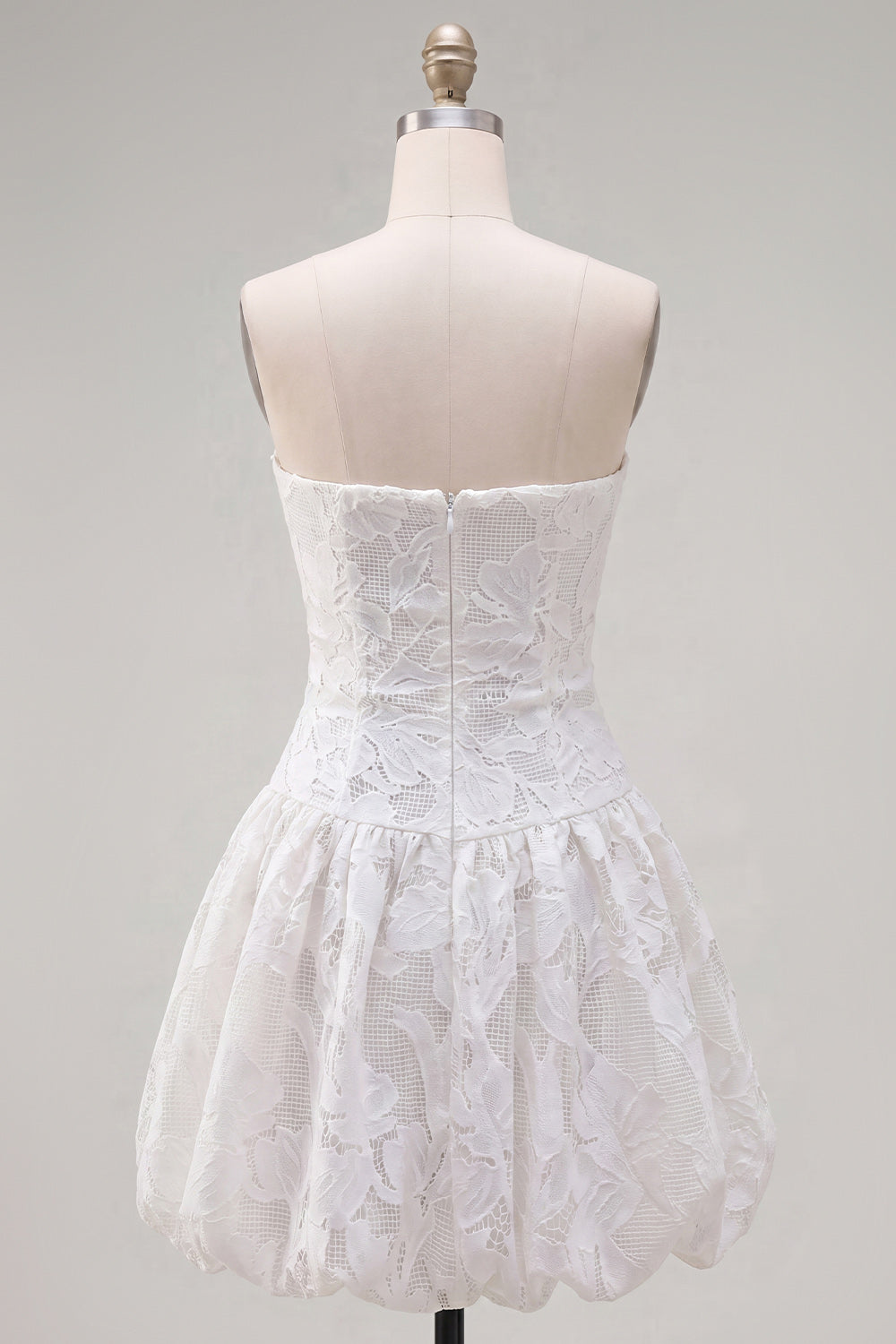 Sweetheart A-Line White Floral Homecoming Dress