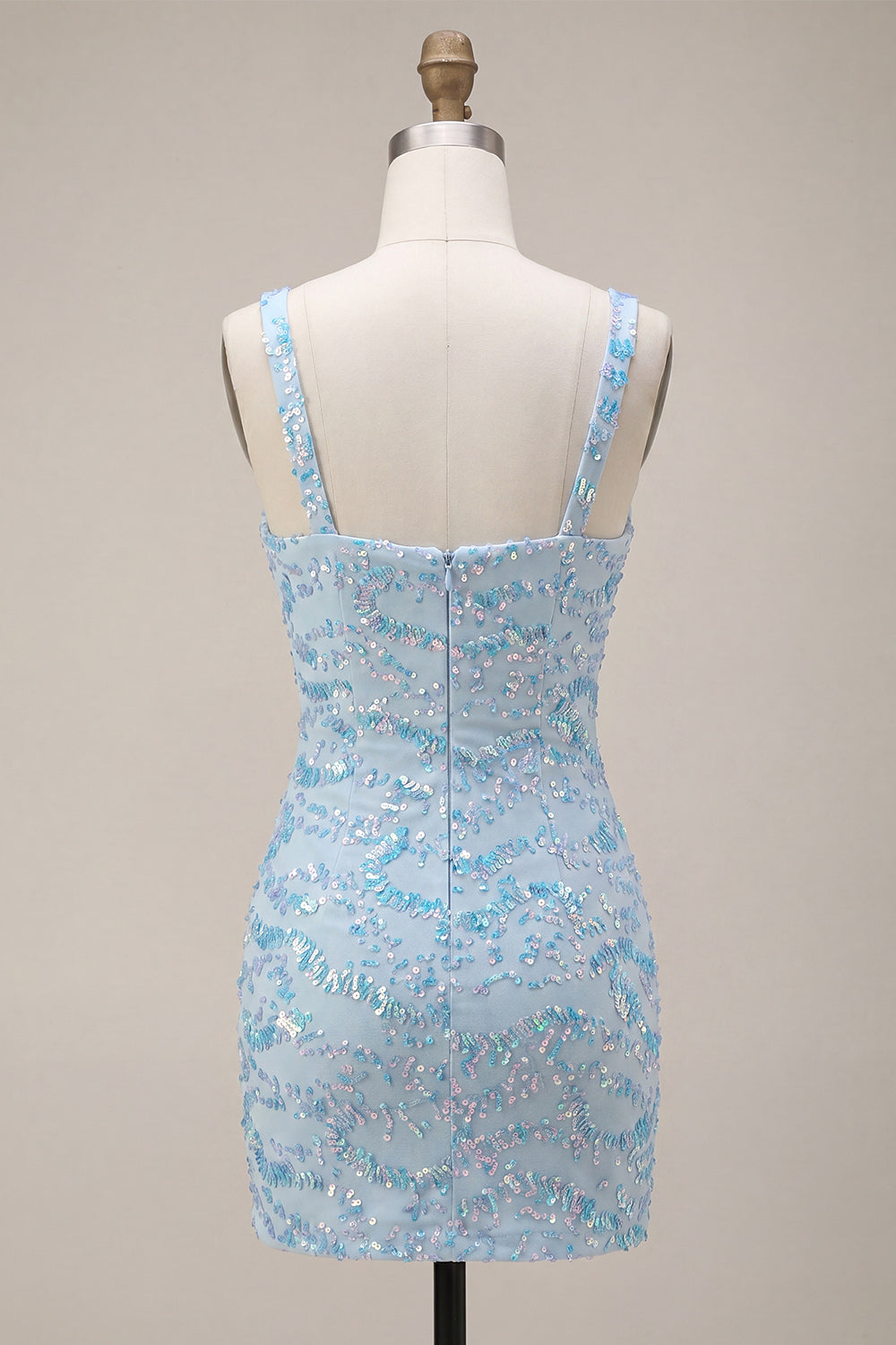 Sweetheart Sky Blue Sparkly Bodycon Homecoming Dress