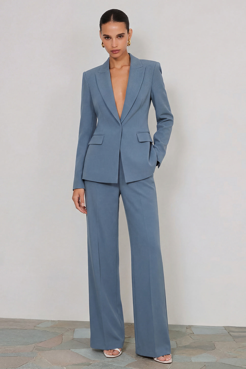 Ivory 2 Piece Peaked Lapel Women Suits