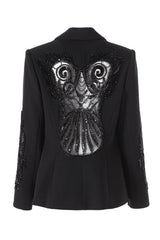 Shawl Lapel Black Beaded Women Prom Blazer With Sequins