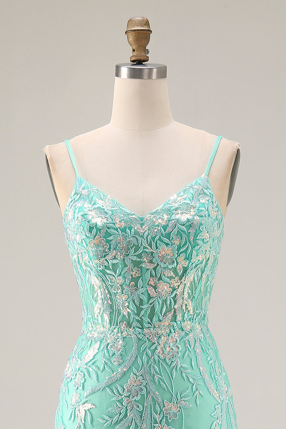 Sparkly Purple Mermaid Appliqued Maxi Prom Dress